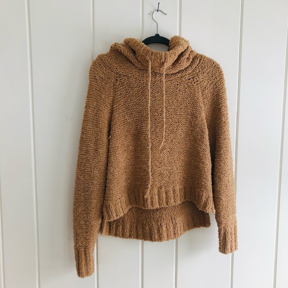 Elegant Tan Cowl Neck Sweater